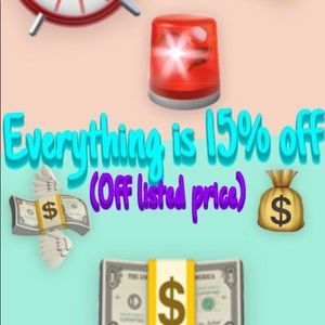 15% OFF EVERYTHING WITH THE🦋EMOJI